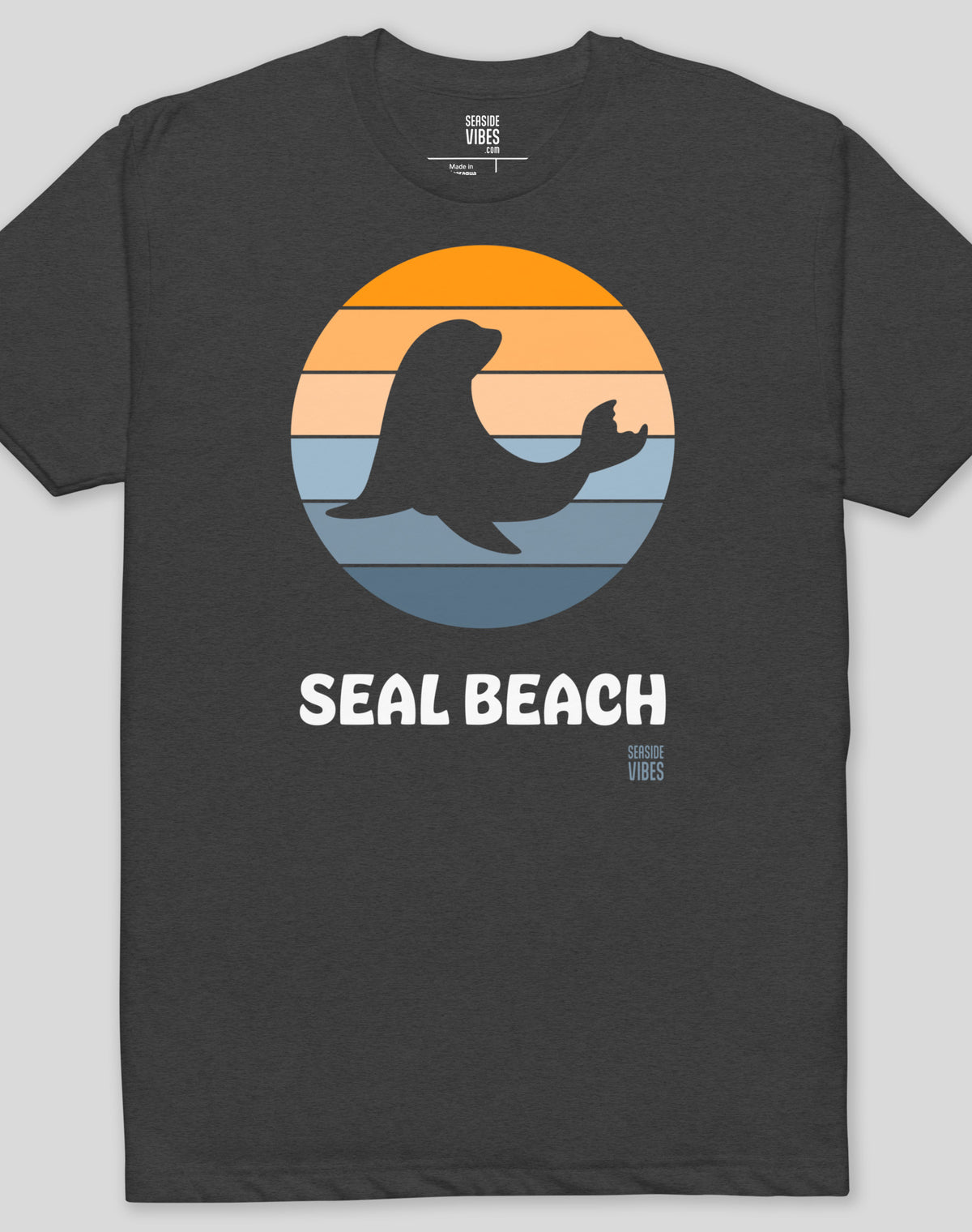 Seal Beach Sunset Tee - Cotton Blend | Charcoal