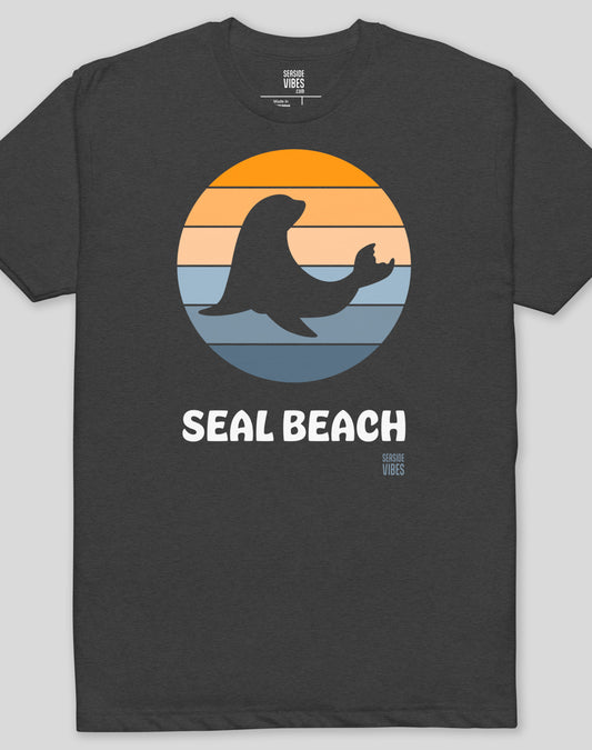 Seal Beach Sunset Tee - Cotton Blend | Charcoal
