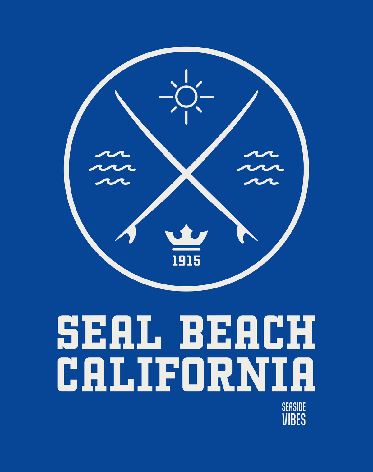 Seal Beach Surf Tee - Cotton Blend | Royal
