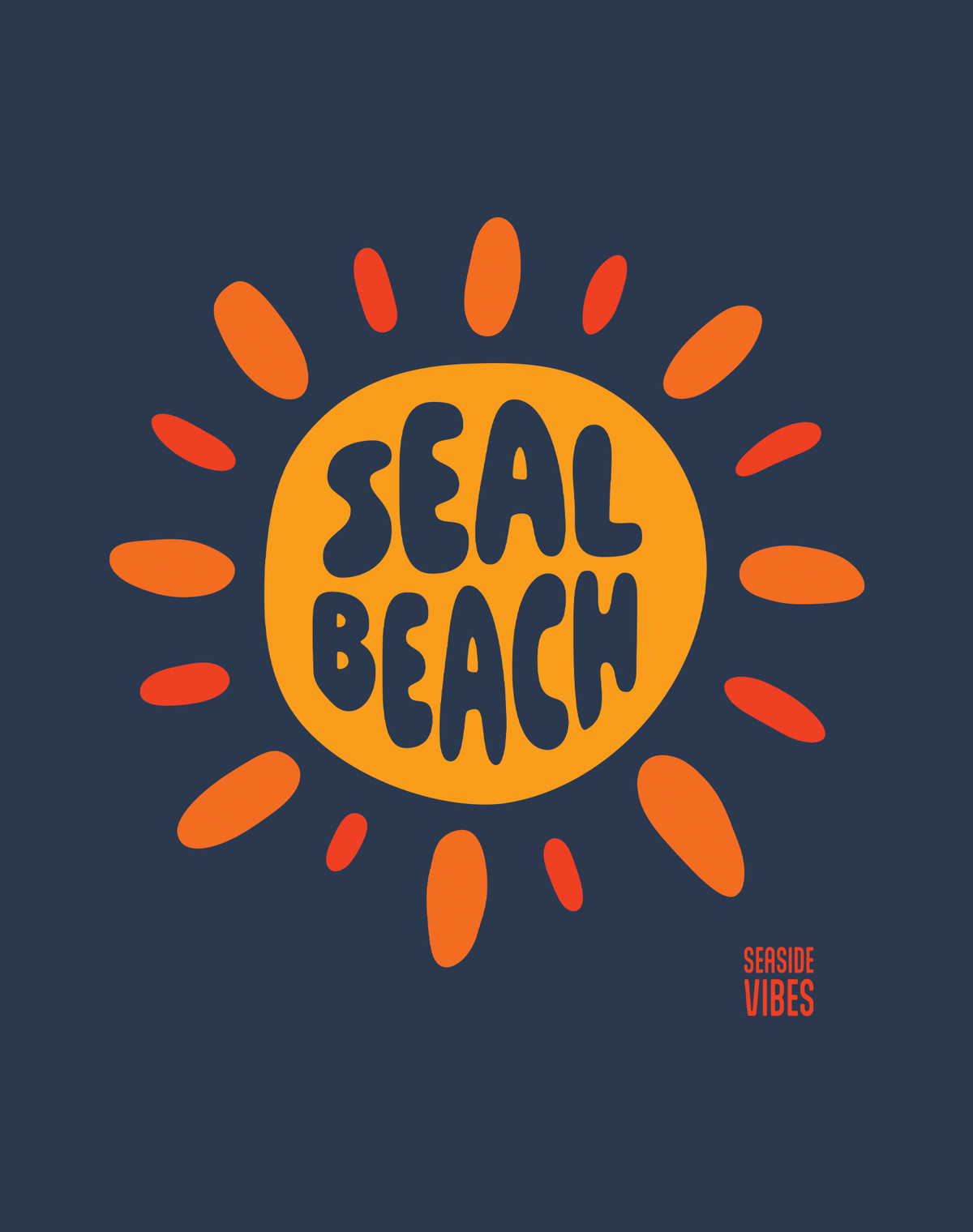 Seal Beach Sunburst Tee - Cotton Blend | Midnight Navy