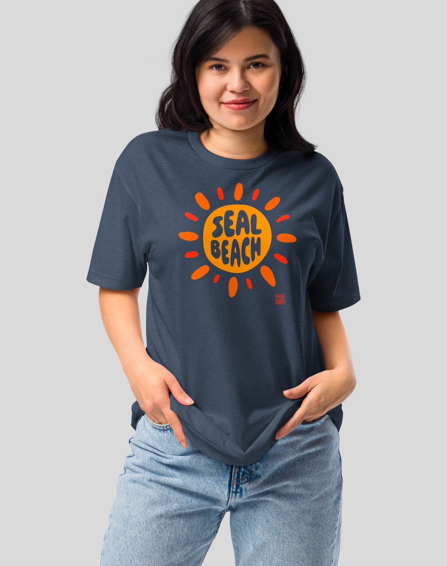 Seal Beach Sunburst Tee - Cotton Blend | Midnight Navy