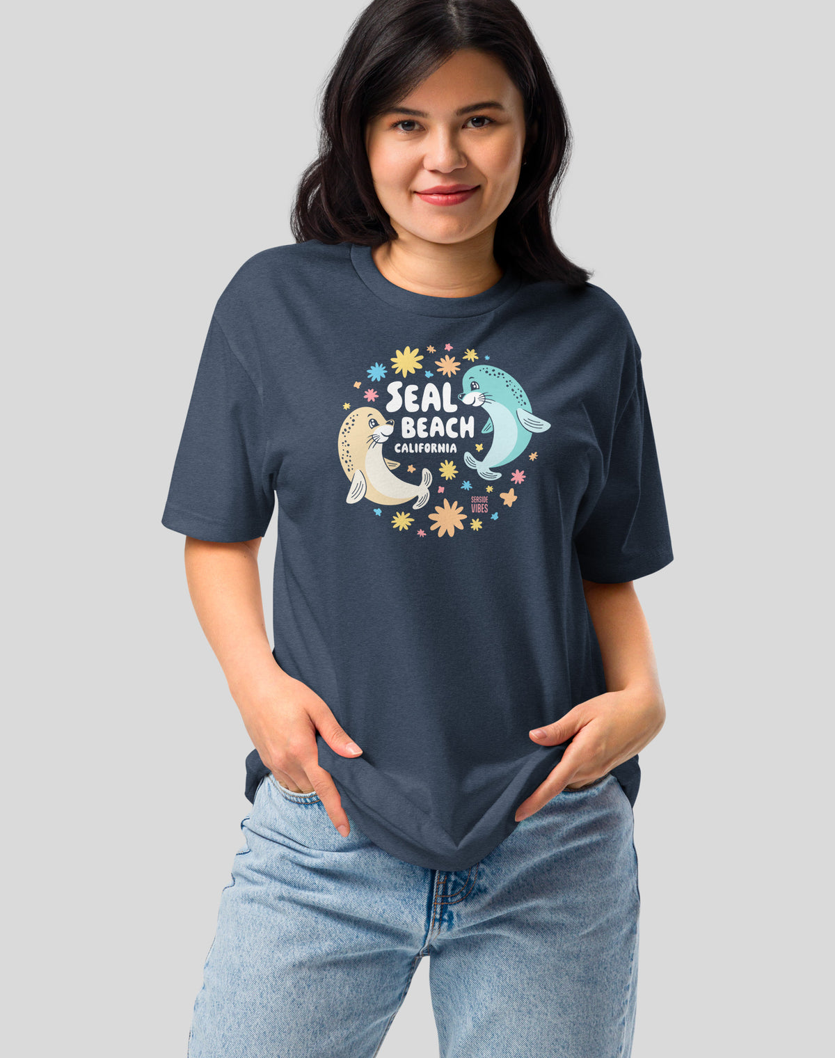 Seal Beach Bliss Tee - Cotton Blend | Midnight Navy