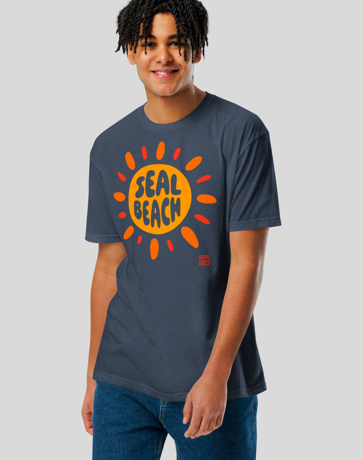 Seal Beach Sunburst Tee - Cotton Blend | Midnight Navy