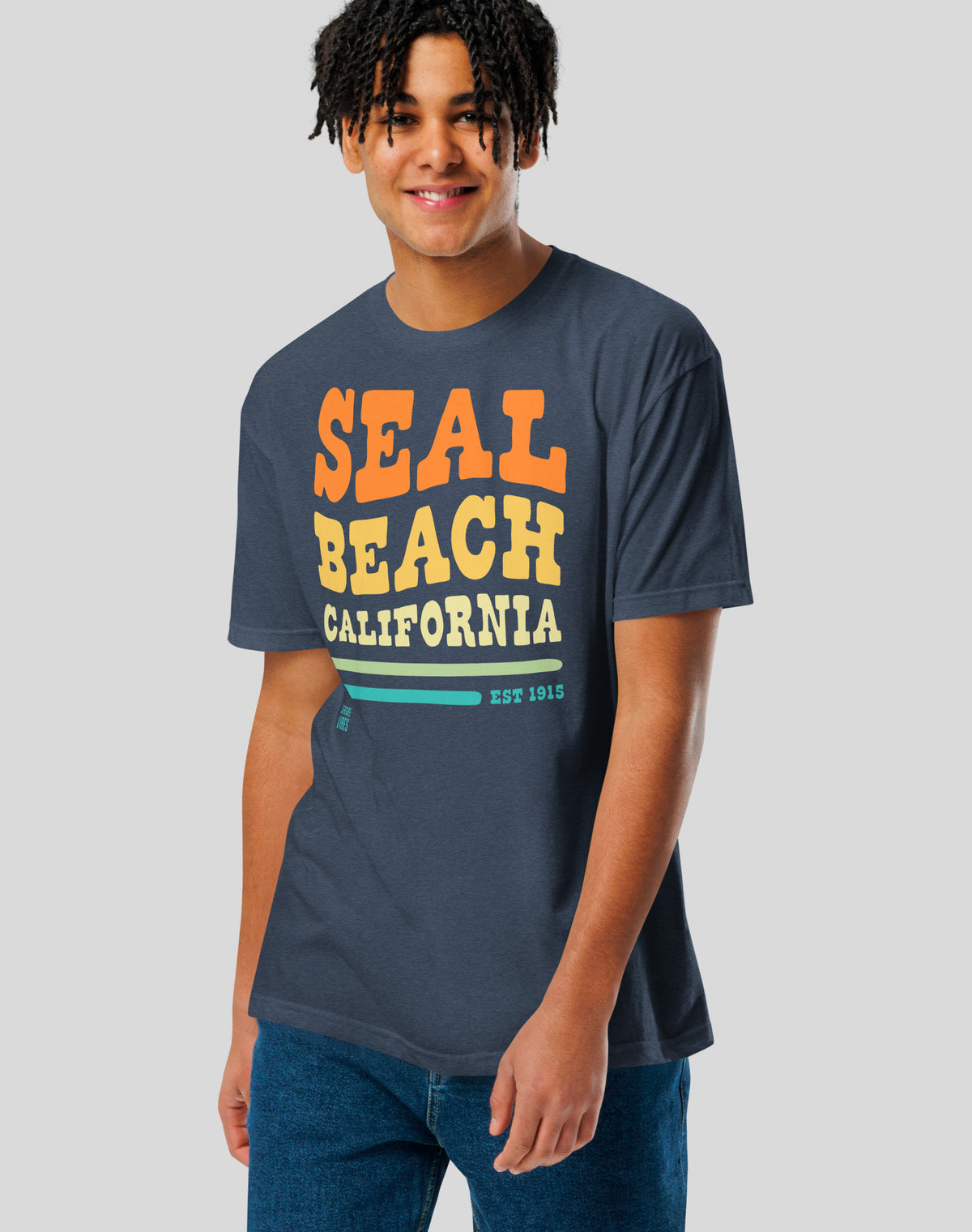 Seal Beach Vibes Tee - Cotton Blend | Midnight Navy