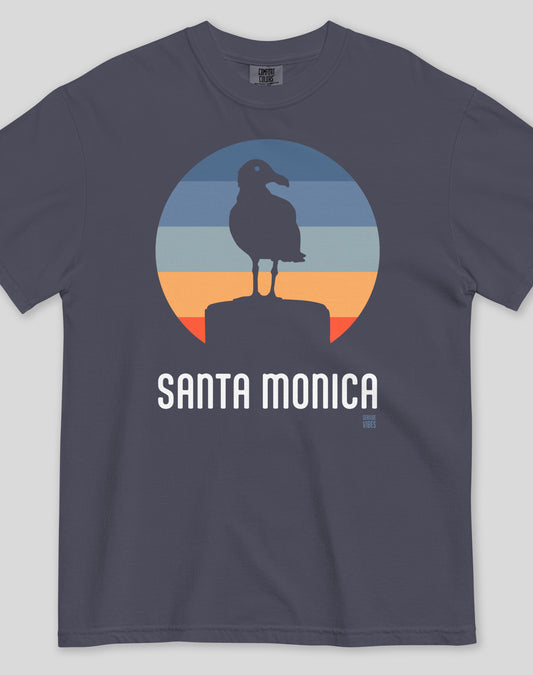 Unisex: Santa Monica Seagull Tee - 100% Cotton | Navy