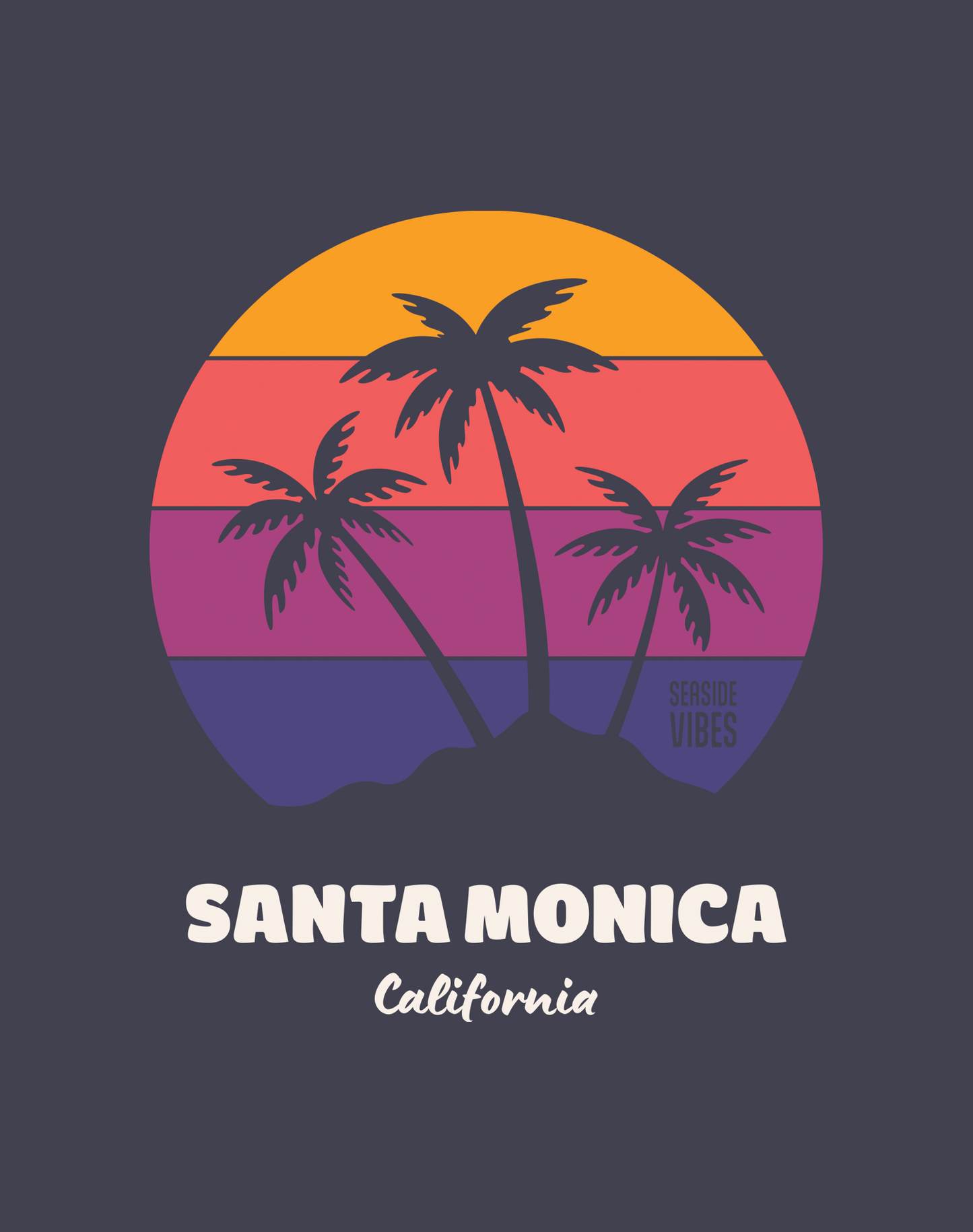 Unisex: Santa Monica Dreamin' Tee - 100% Cotton | Navy