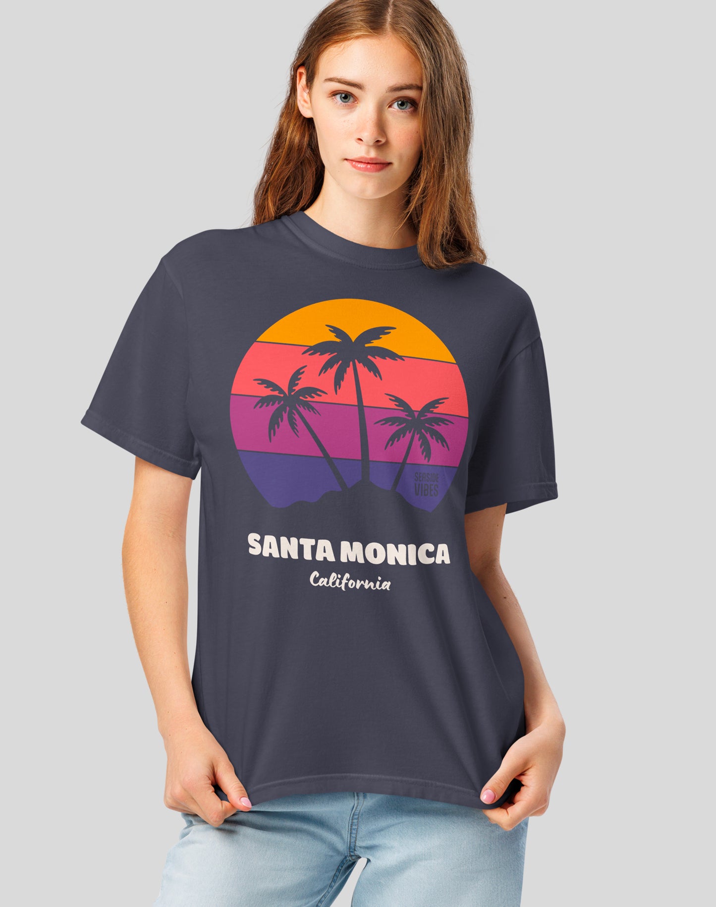 Unisex: Santa Monica Dreamin' Tee - 100% Cotton | Navy