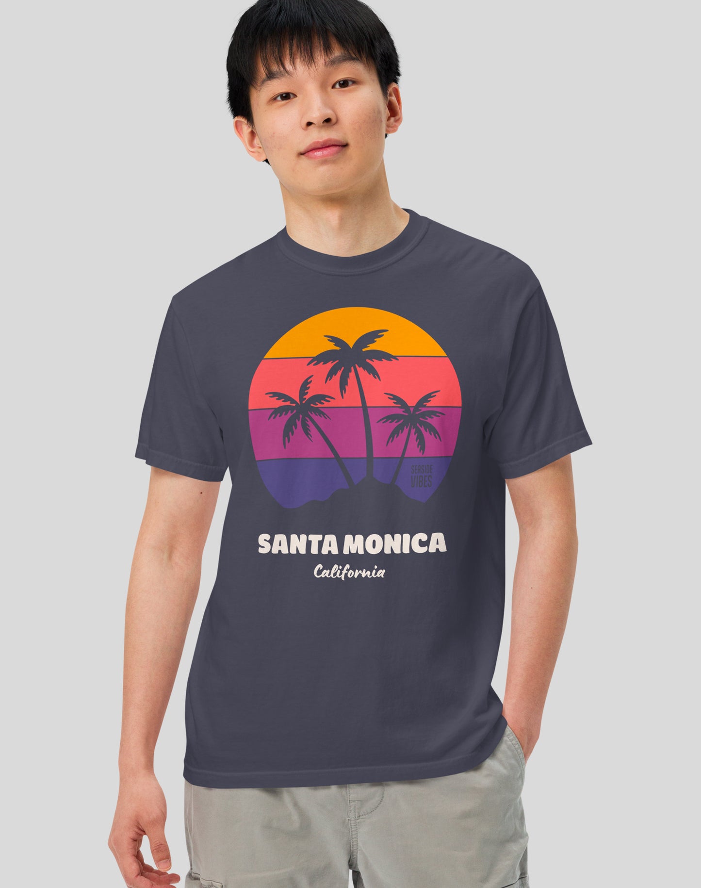 Unisex: Santa Monica Dreamin' Tee - 100% Cotton | Navy