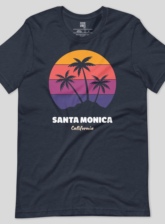 Unisex: Santa Monica Dreamin' Tee - Heather Navy
