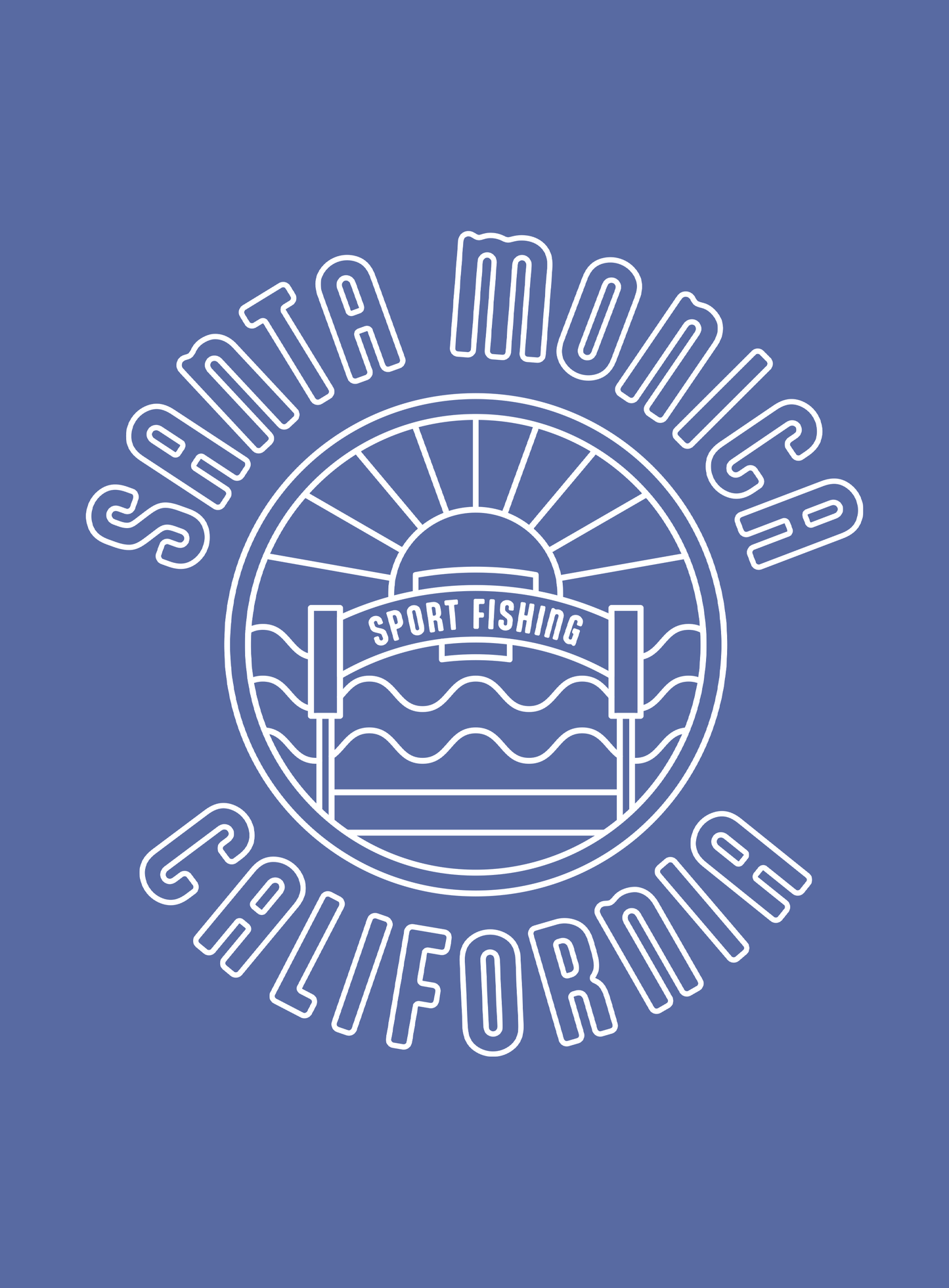Unisex: Santa Monica Sunset Tee - Heather True Royal