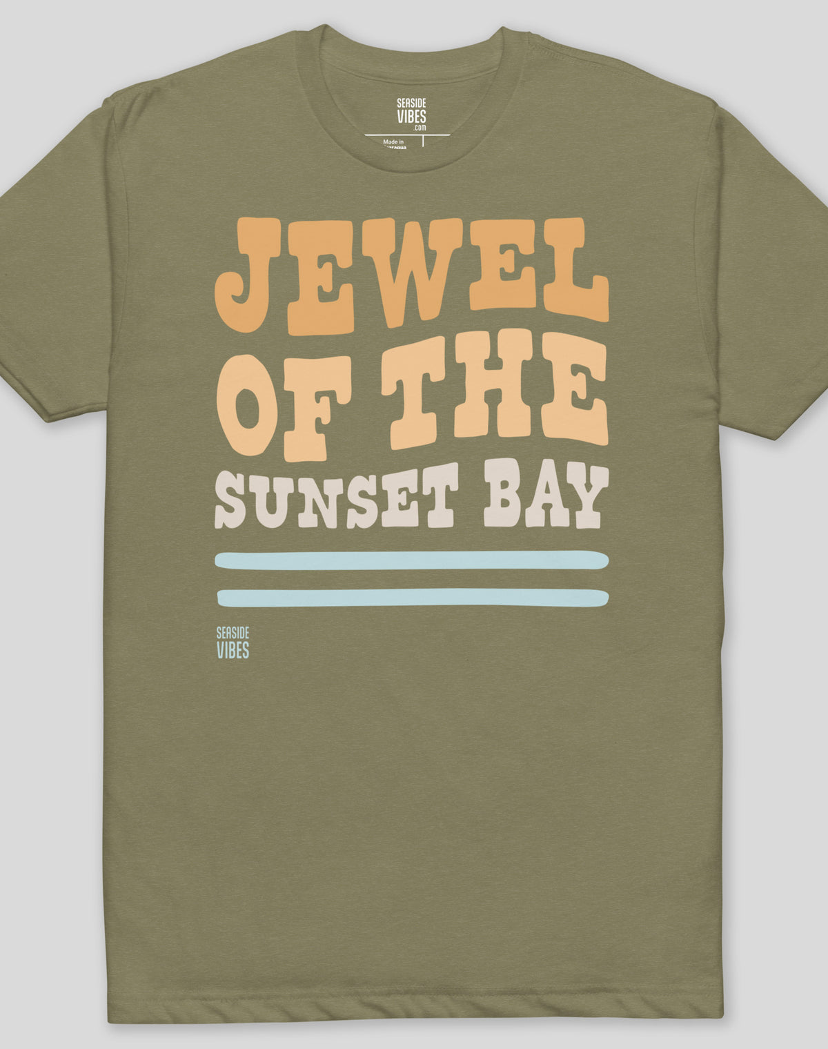 Jewel of the Sunset Bay Tee - Cotton Blend | Military Green