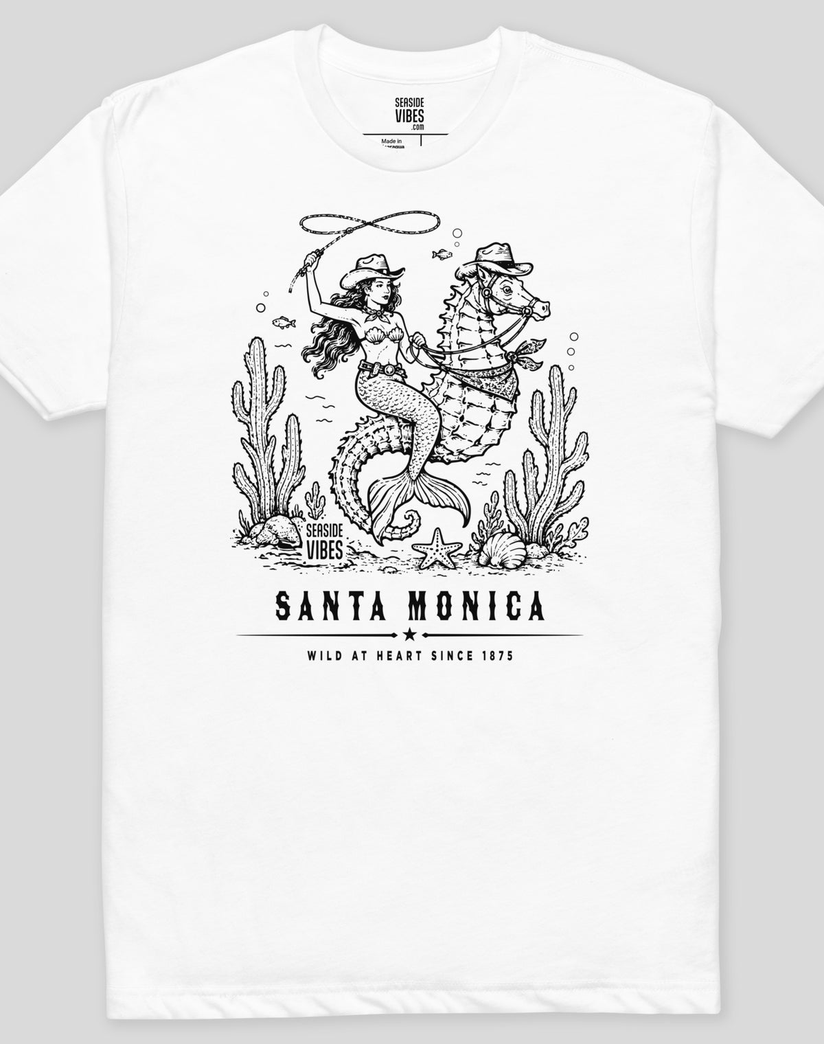 Santa Monica Wild at Heart Since 1875 Tee - Cotton Blend | White