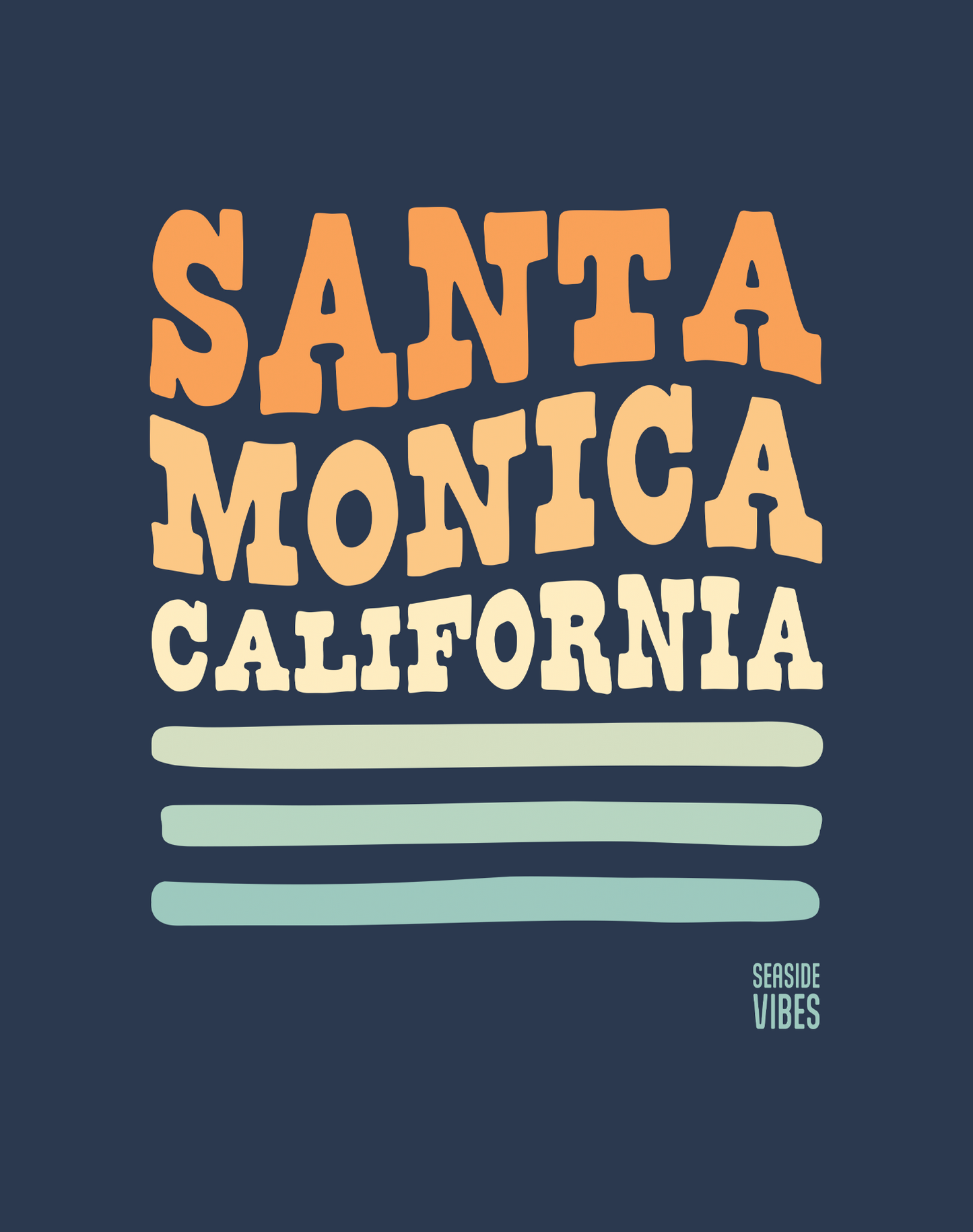 Santa Monica Vibes Tee - Cotton Blend | Midnight Navy