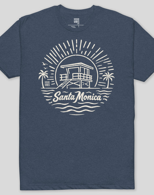 Santa Monica Sunrise Session Tee - Cotton Blend | Midnight Navy