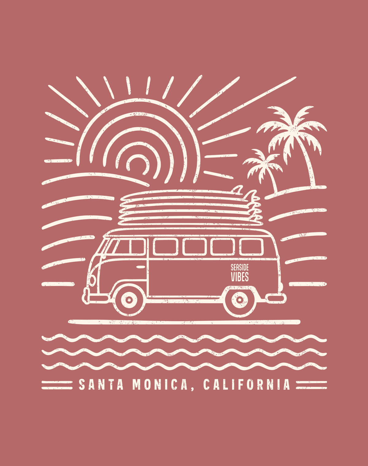 Santa Monica Endless Summer Tee - Cotton Blend | Heather Mauve