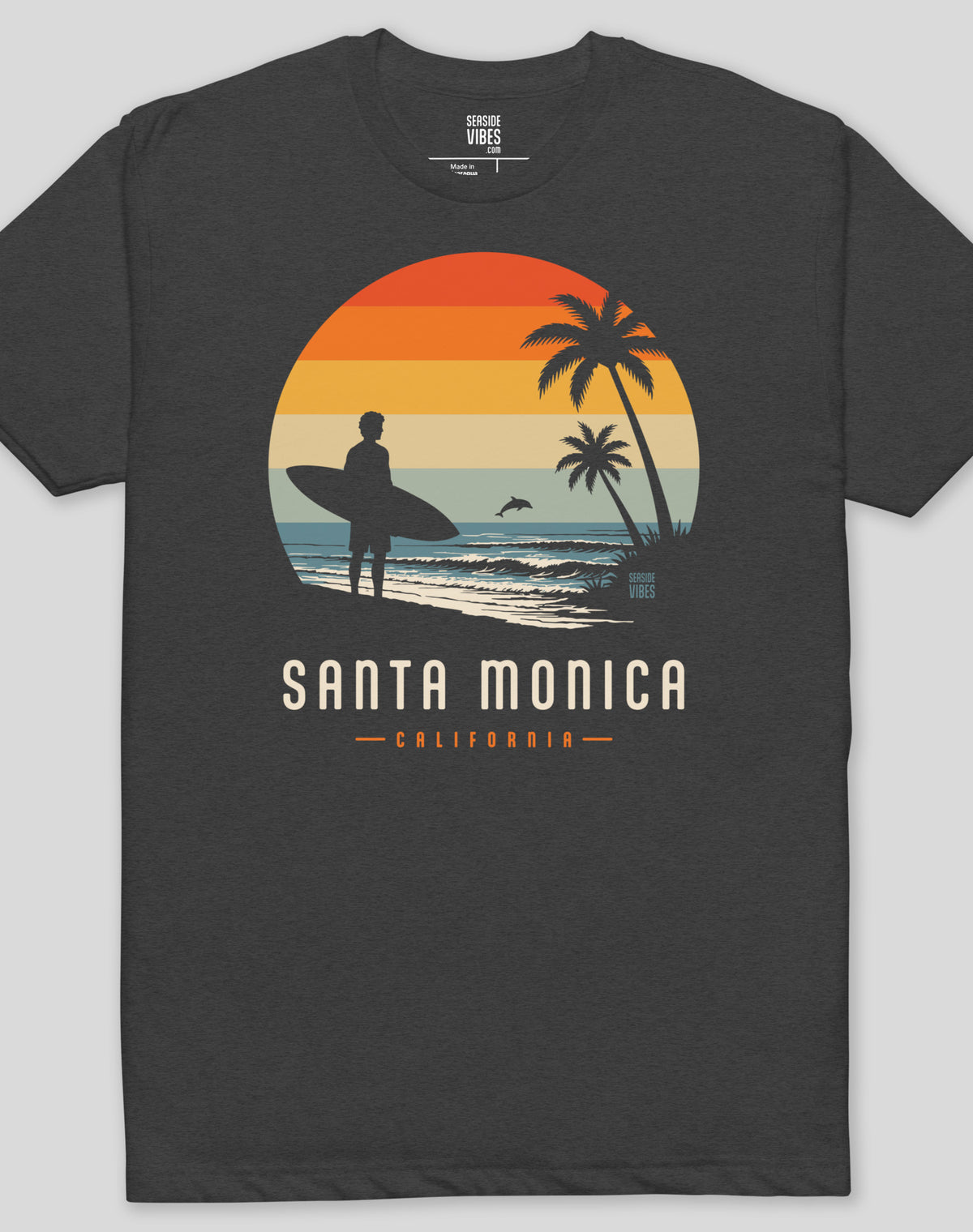 Santa Monica Away From Keyboard Tee - Cotton Blend | Charcoal