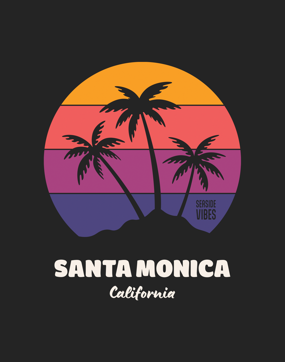 Santa Monica Dreamin' Tee - Cotton Blend | Charcoal