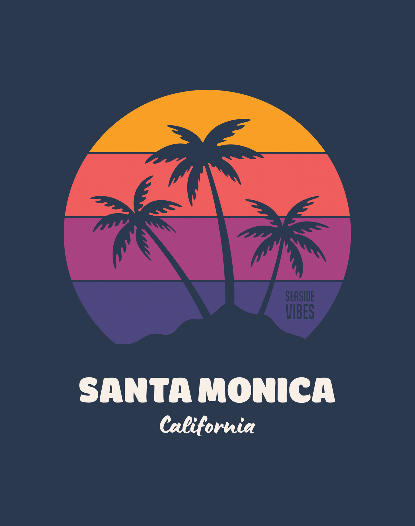 Santa Monica Dreamin' Tee - Cotton Blend | Midnight Navy