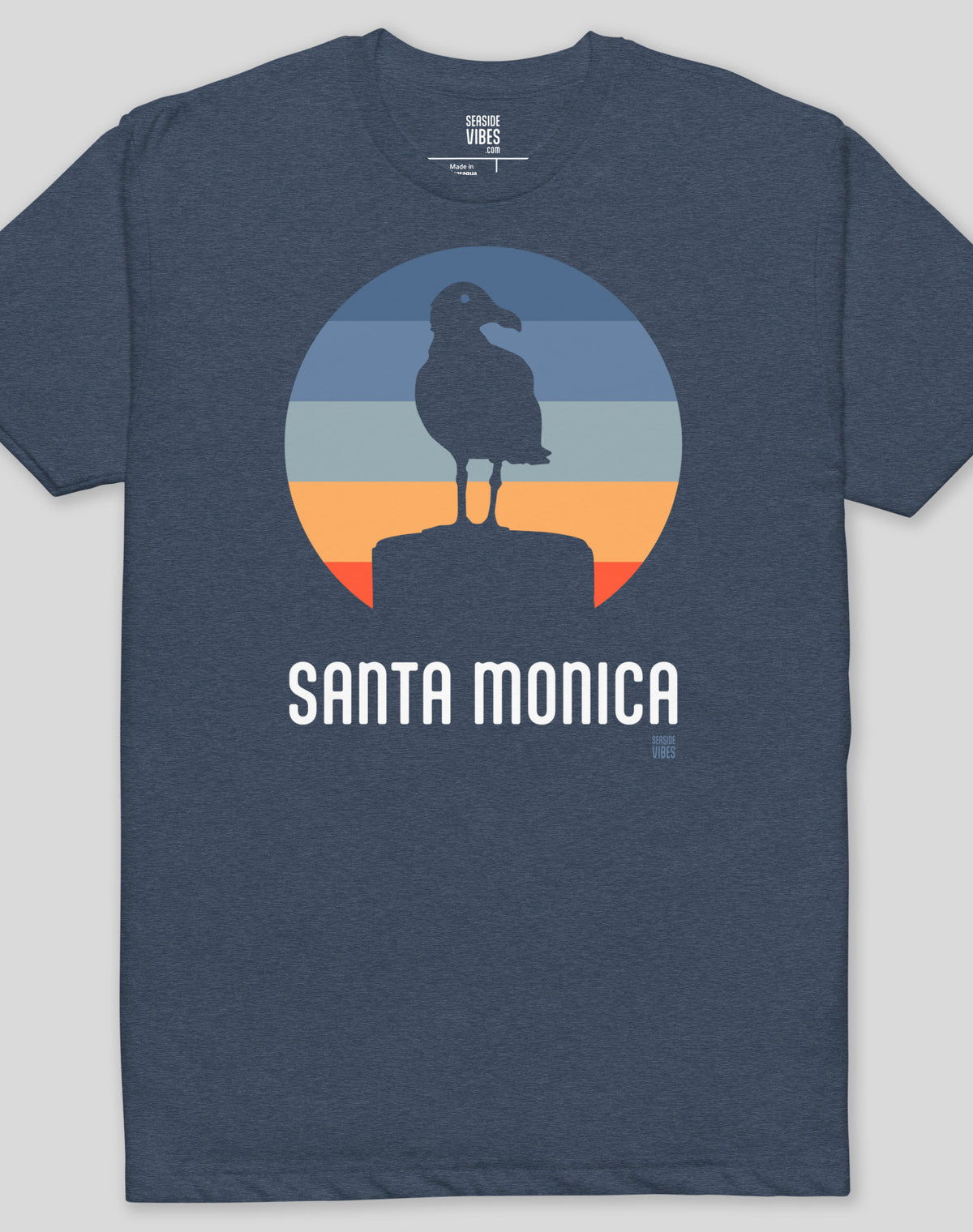 Santa Monica Seagull Sunset Tee - Cotton Blend | Midnight Navy