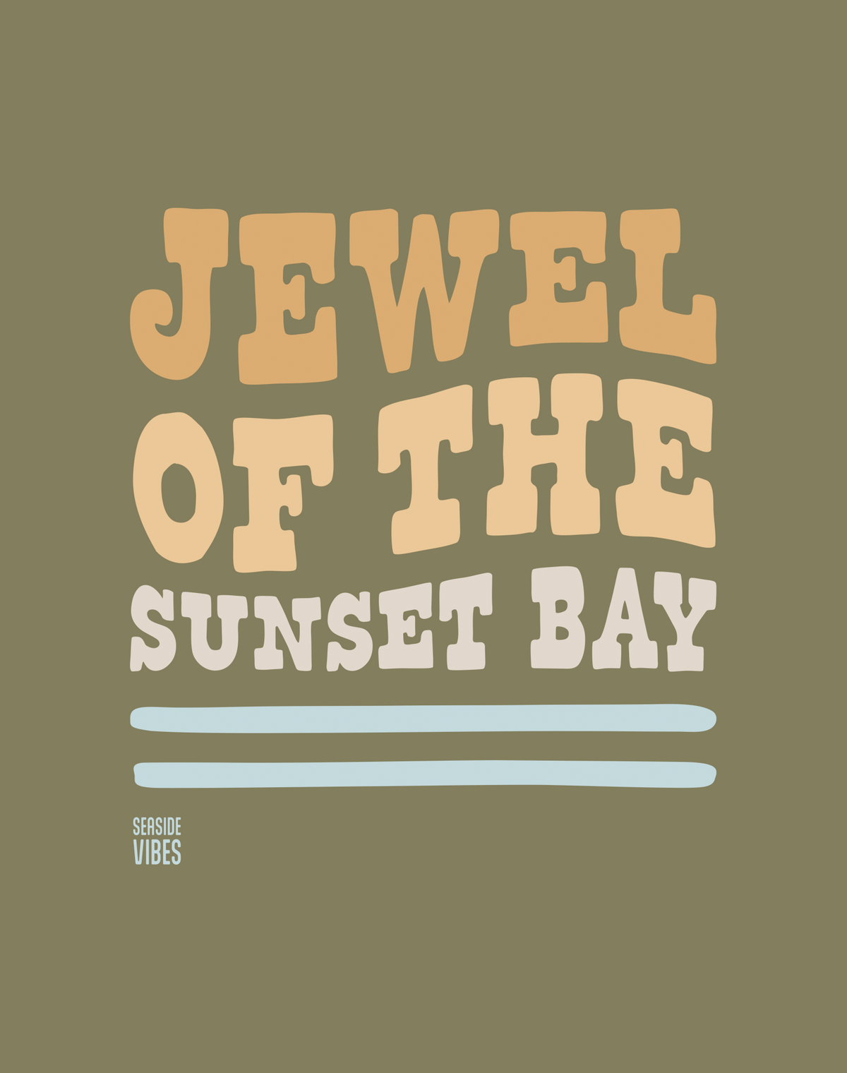 Jewel of the Sunset Bay Tee - Cotton Blend | Military Green