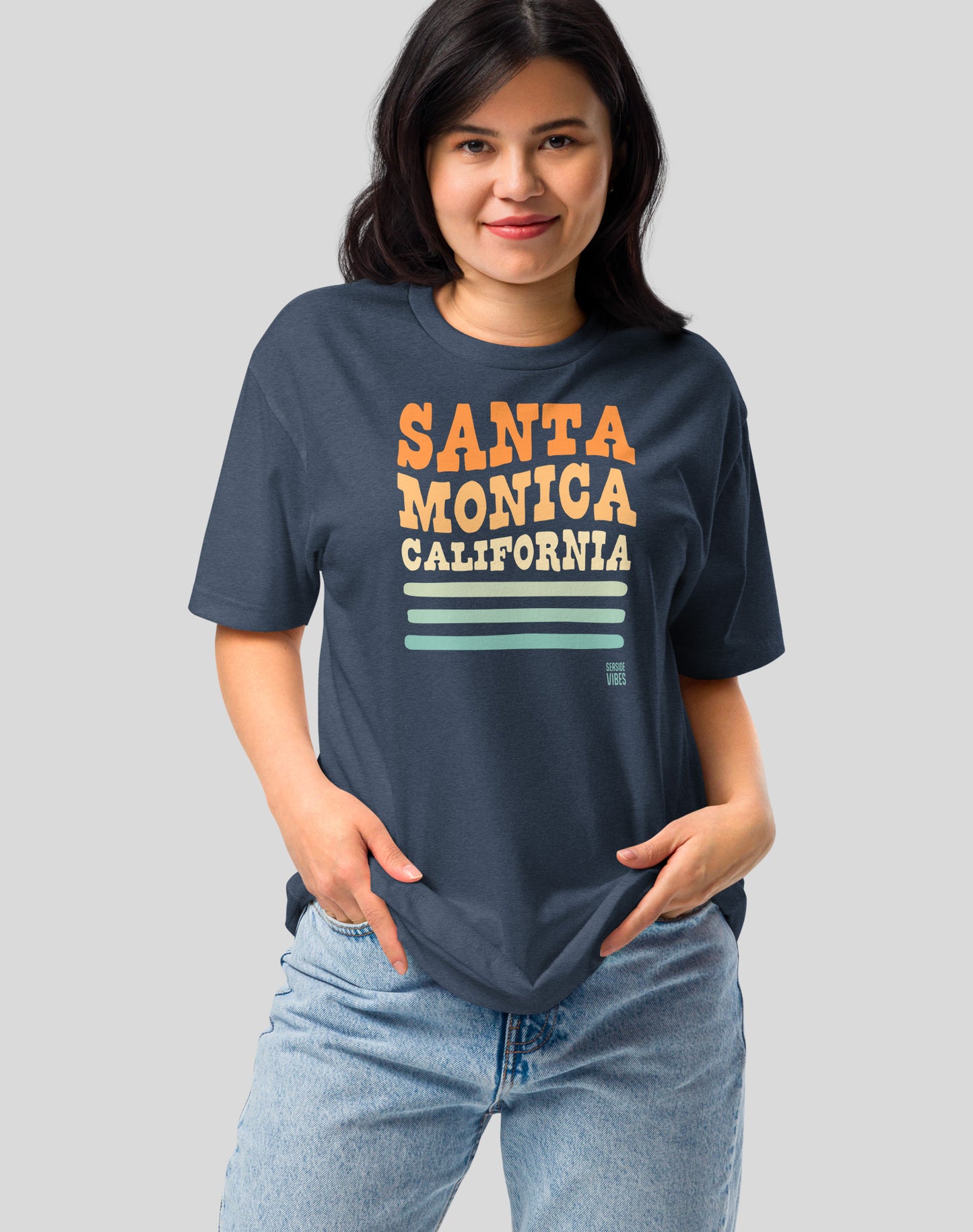Santa Monica Vibes Tee - Cotton Blend | Midnight Navy