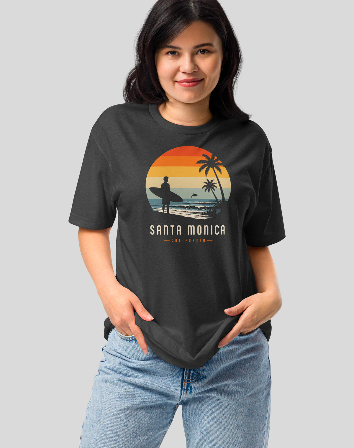 Santa Monica Away From Keyboard Tee - Cotton Blend | Charcoal