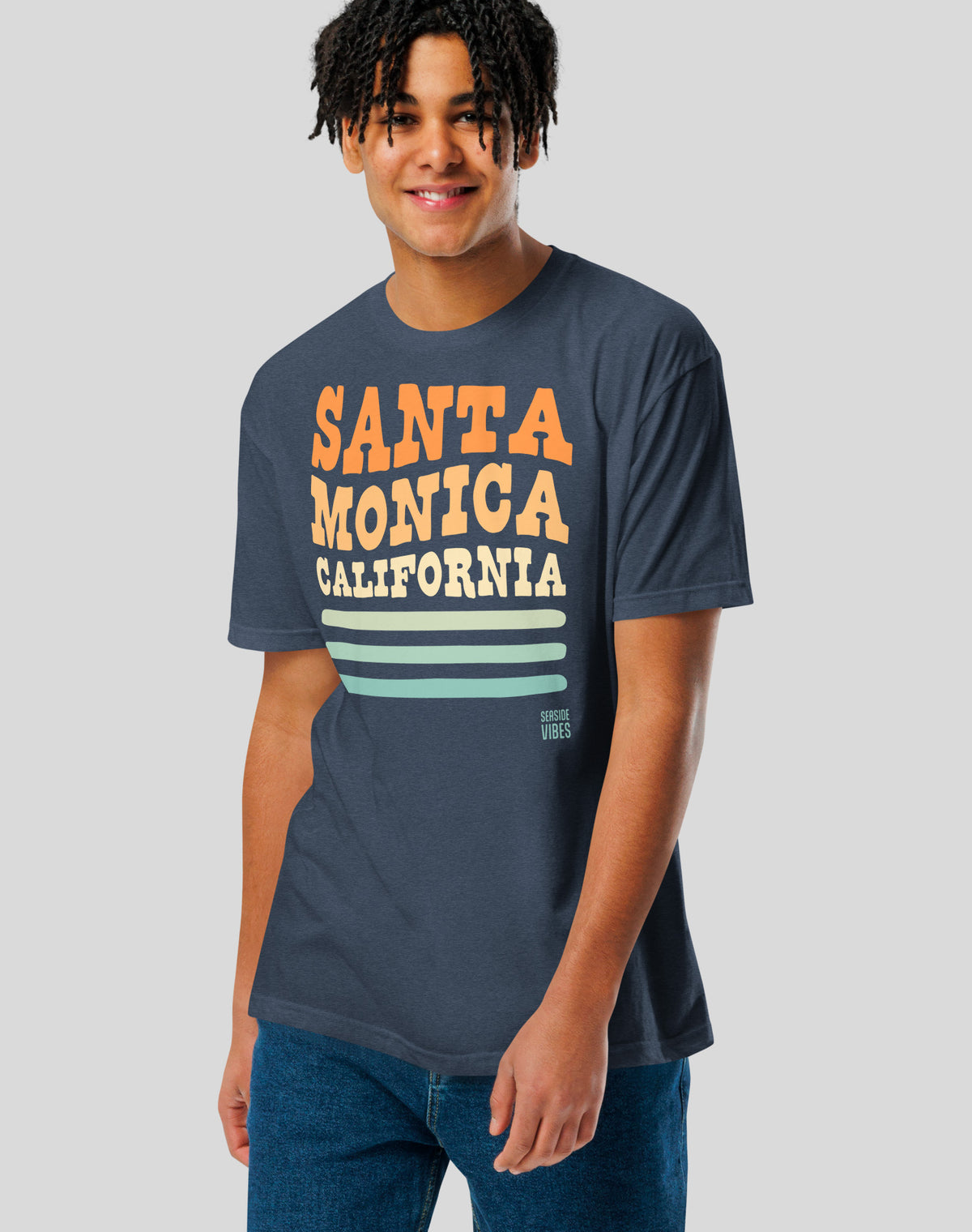 Santa Monica Vibes Tee - Cotton Blend | Midnight Navy