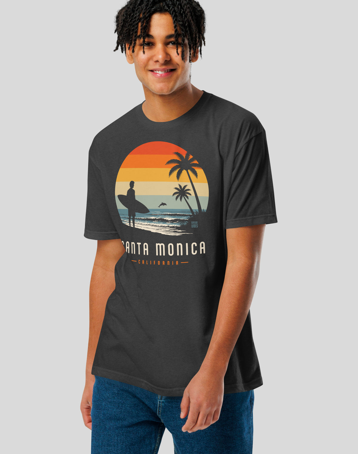 Santa Monica Away From Keyboard Tee - Cotton Blend | Charcoal
