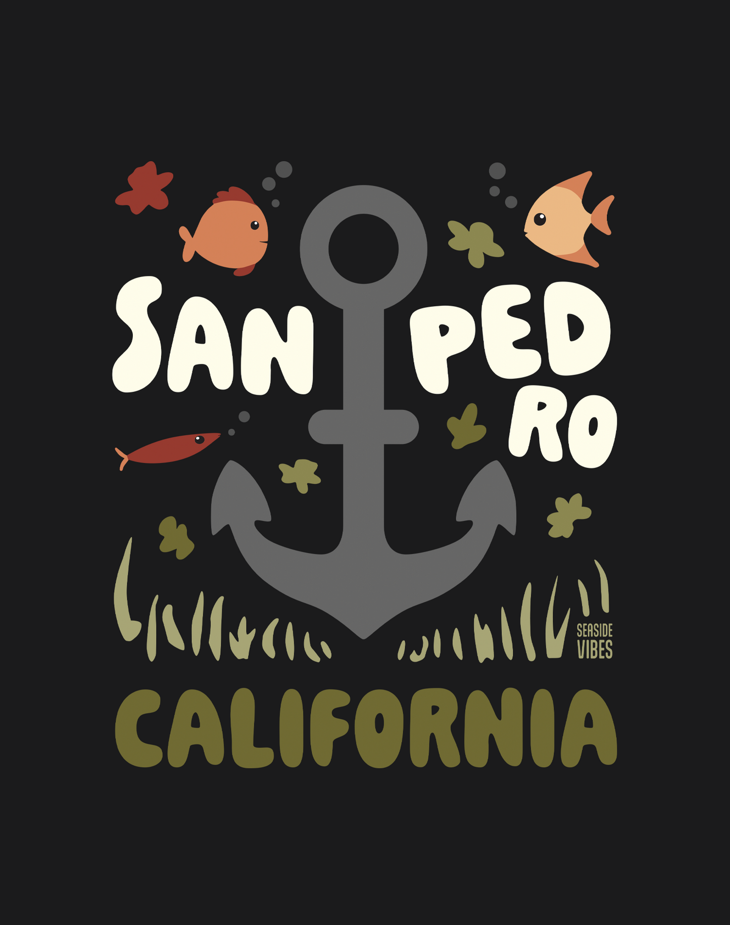 Unisex: San Pedro Anchor Tee - 100% Cotton | Black