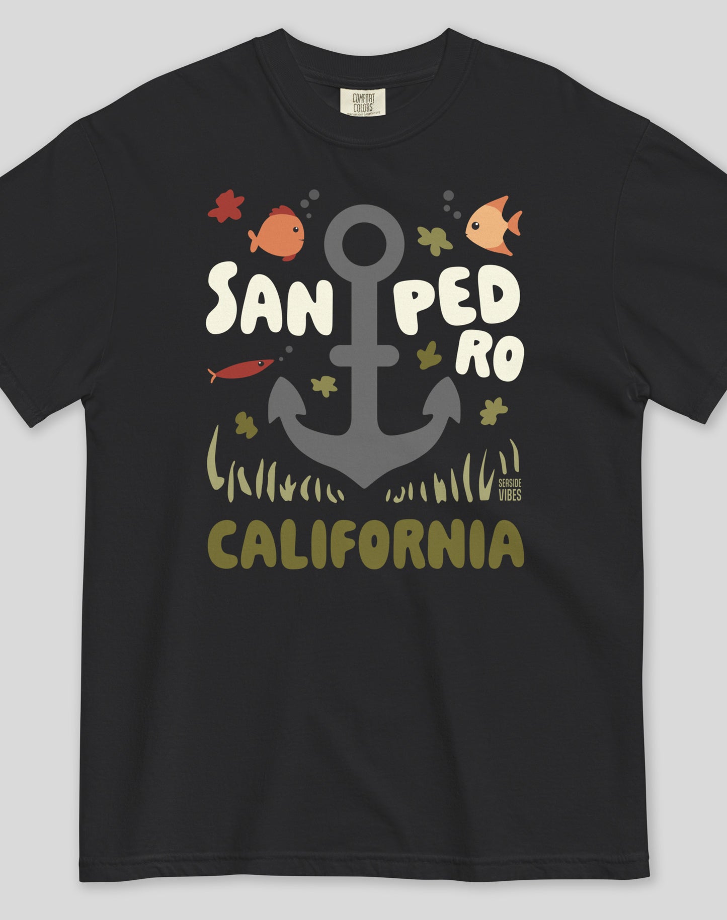 Unisex: San Pedro Anchor Tee - 100% Cotton | Black