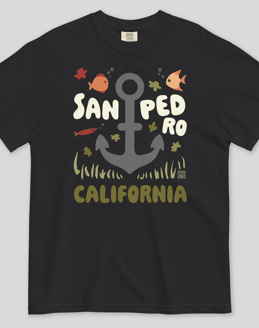 San Pedro Anchor Tee - Premium 100% Cotton | Black