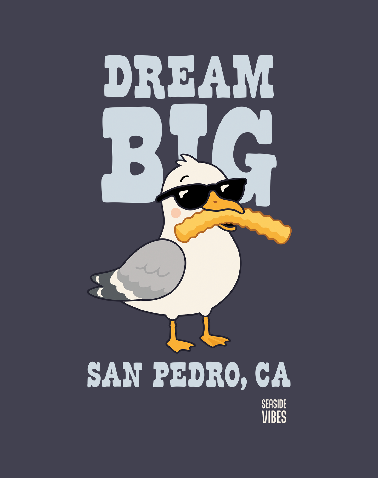 Unisex: Dream Big San Pedro Tee - 100% Cotton | Navy