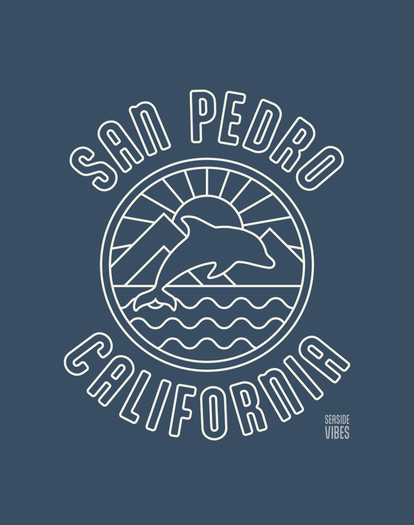 Unisex: San Pedro Dolphin Sunrise Tee - 100% Cotton | Midnight