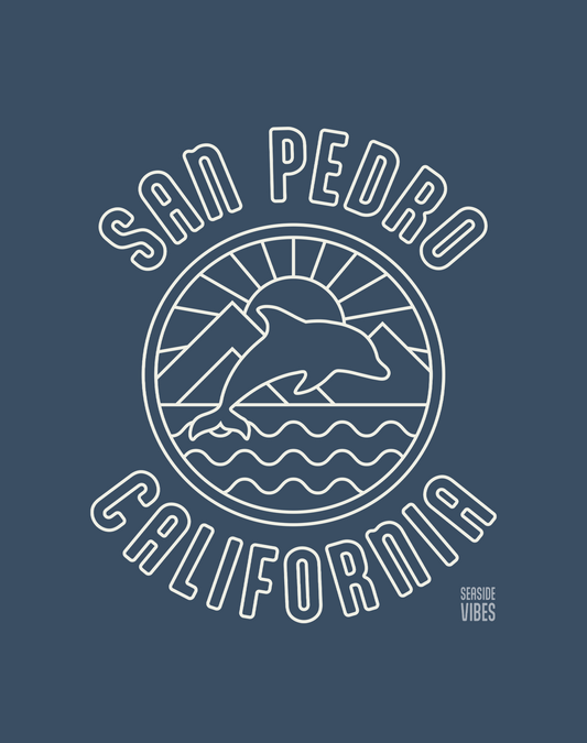 San Pedro Dolphin Sunrise Tee - Premium 100% Cotton | Midnight
