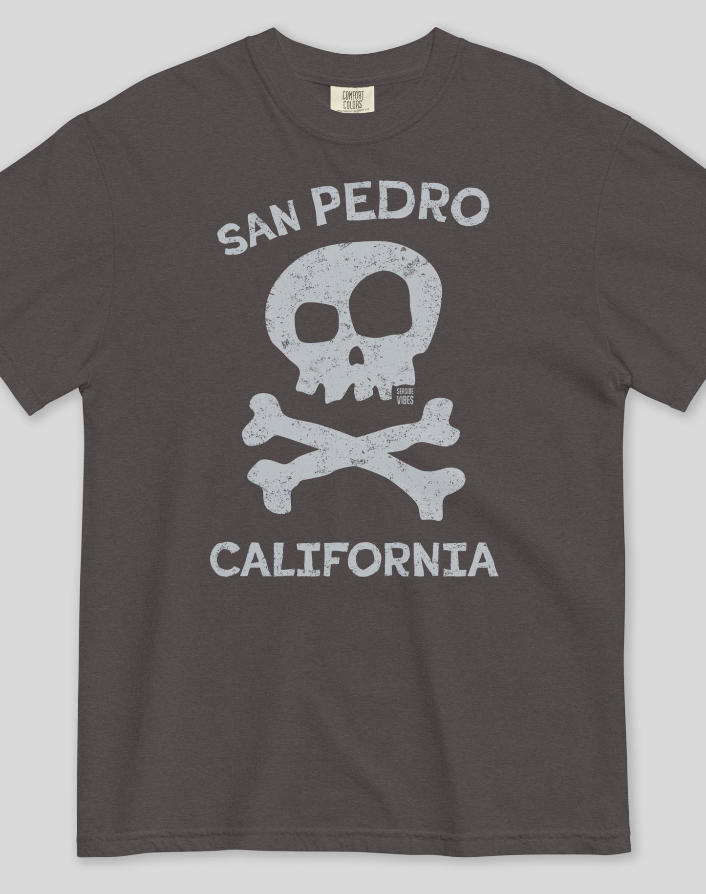 Unisex: San Pedro Skull & Bones Tee - 100% Cotton | Graphite
