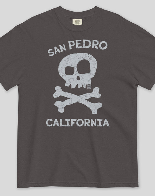 Unisex: San Pedro Skull & Bones Tee - 100% Cotton | Graphite