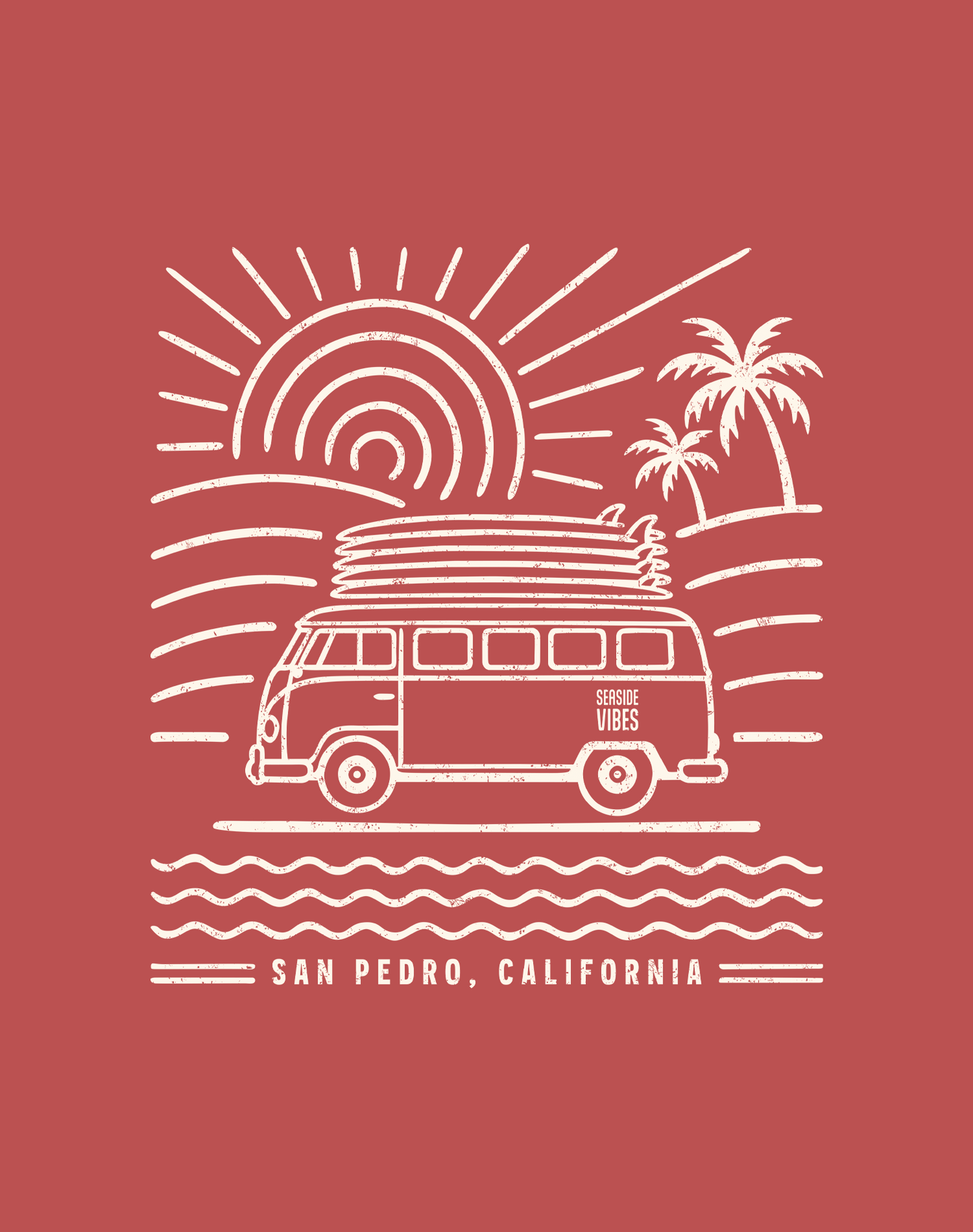 Unisex: San Pedro Endless Summer Tee - 100% Cotton | Crimson