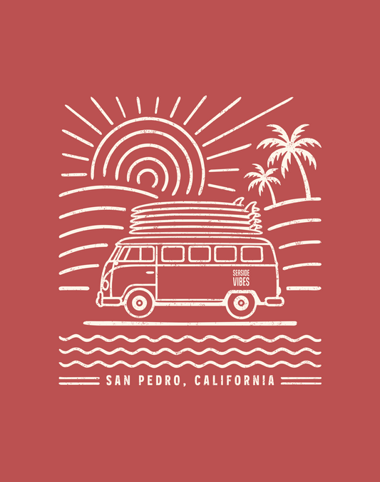 San Pedro Endless Summer Tee - Premium 100% Cotton | Crimson