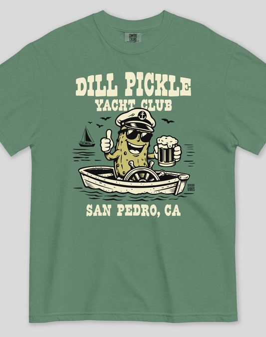 Unisex: San Pedro Dill Pickle Yacht Club Tee - 100% Cotton | Light Green