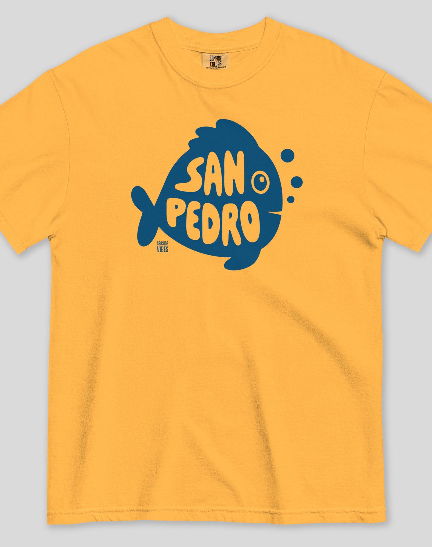 Unisex: San Pedro Flounder Tee - 100% Cotton | Mustard