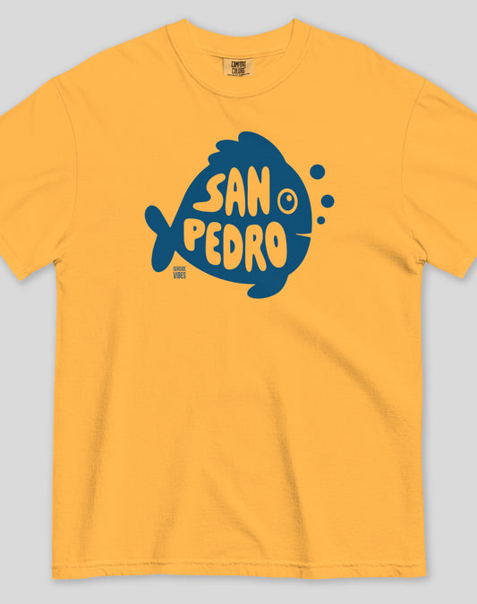 San Pedro Flounder Tee - Premium 100% Cotton | Mustard