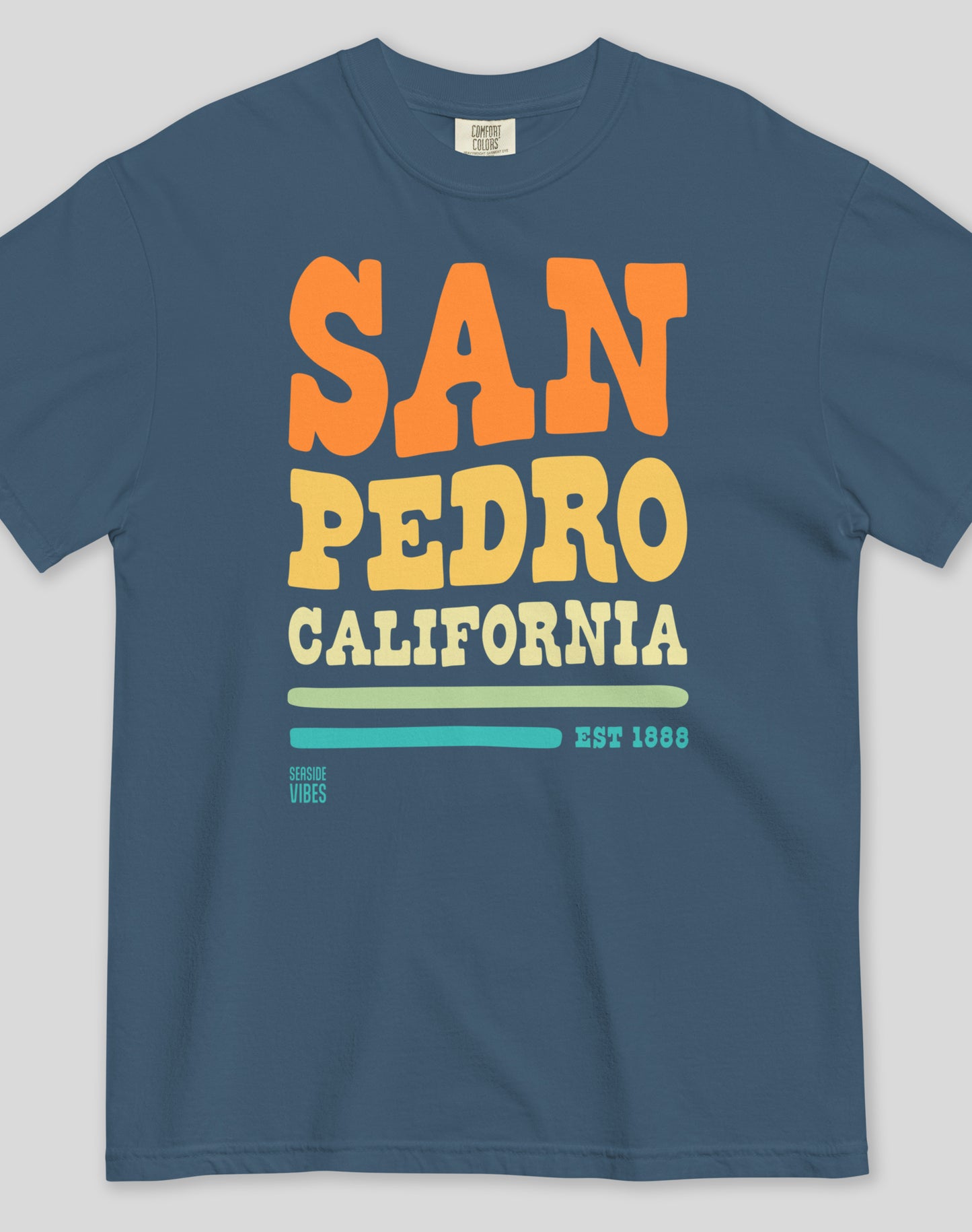 Unisex: San Pedro Vibes Tee - 100% Cotton | Midnight