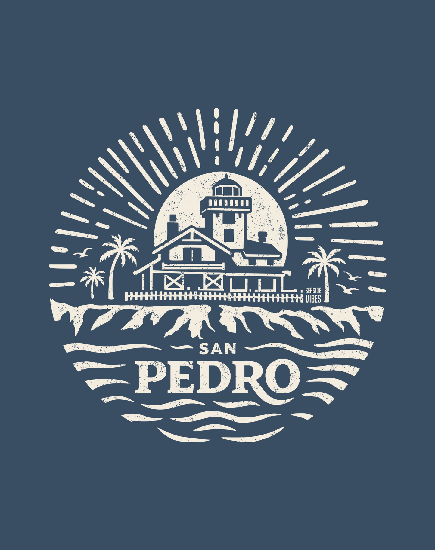 Point Fermin Lighthouse Sunrise Tee - Premium 100% Cotton | Midnight