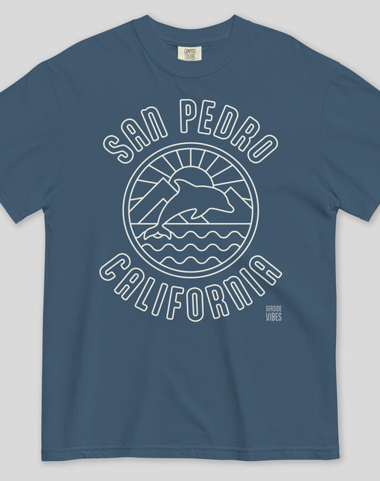 San Pedro Dolphin Sunrise Tee - Premium 100% Cotton | Midnight