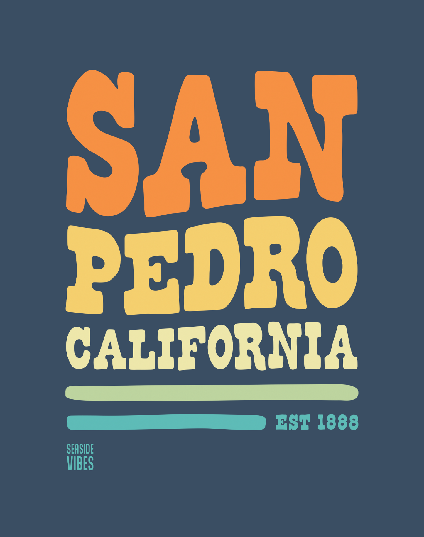 Unisex: San Pedro Vibes Tee - 100% Cotton | Midnight