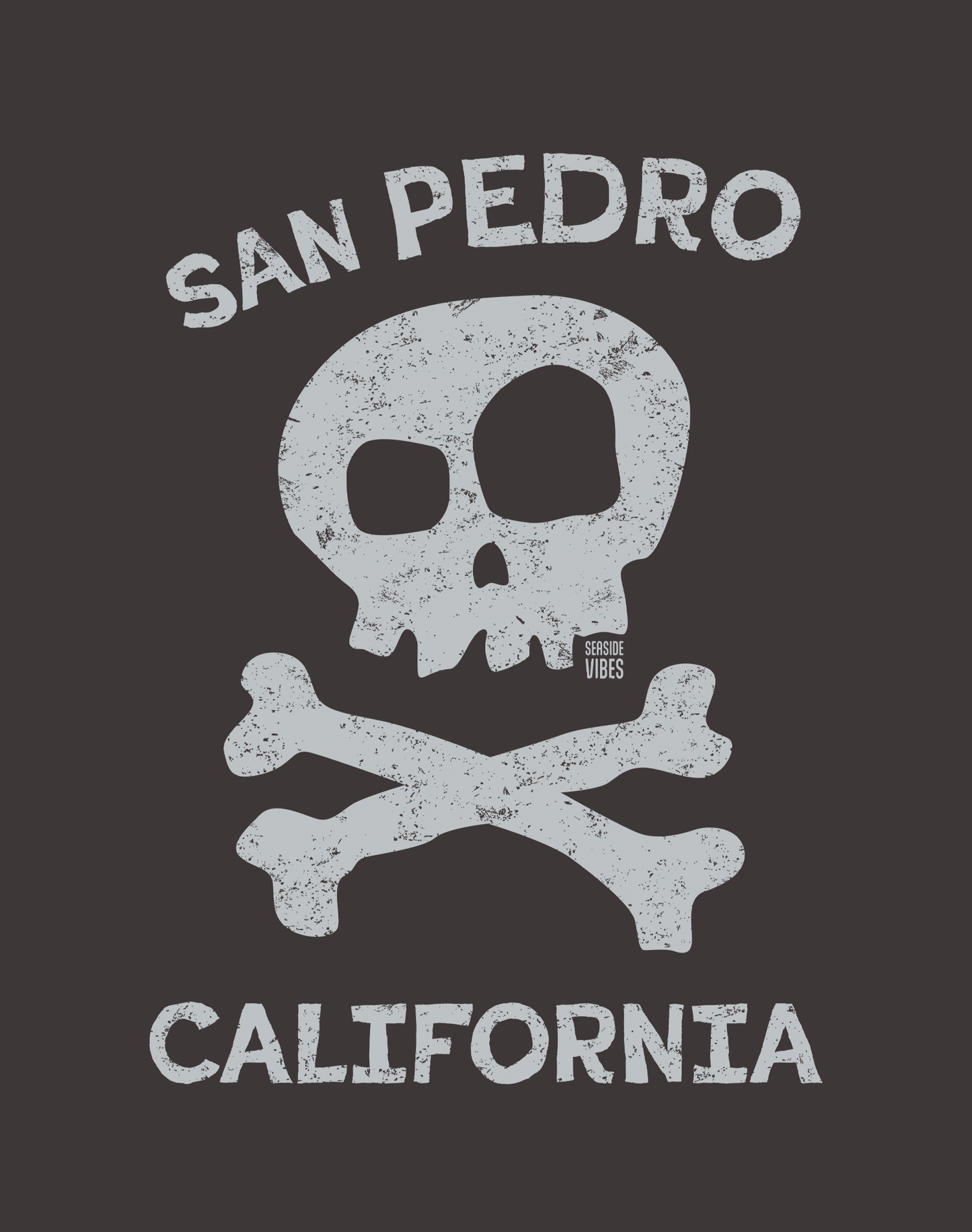 Unisex: San Pedro Skull & Bones Tee - 100% Cotton | Graphite