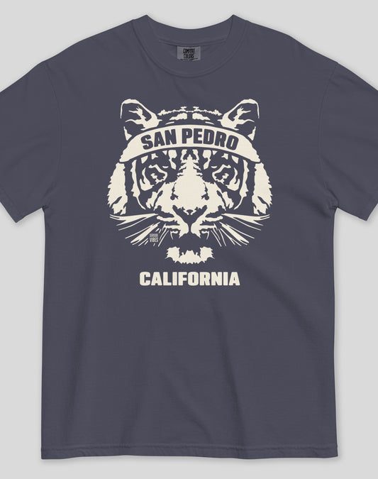 San Pedro Tiger Ambush Tee - Premium 100% Cotton | Navy