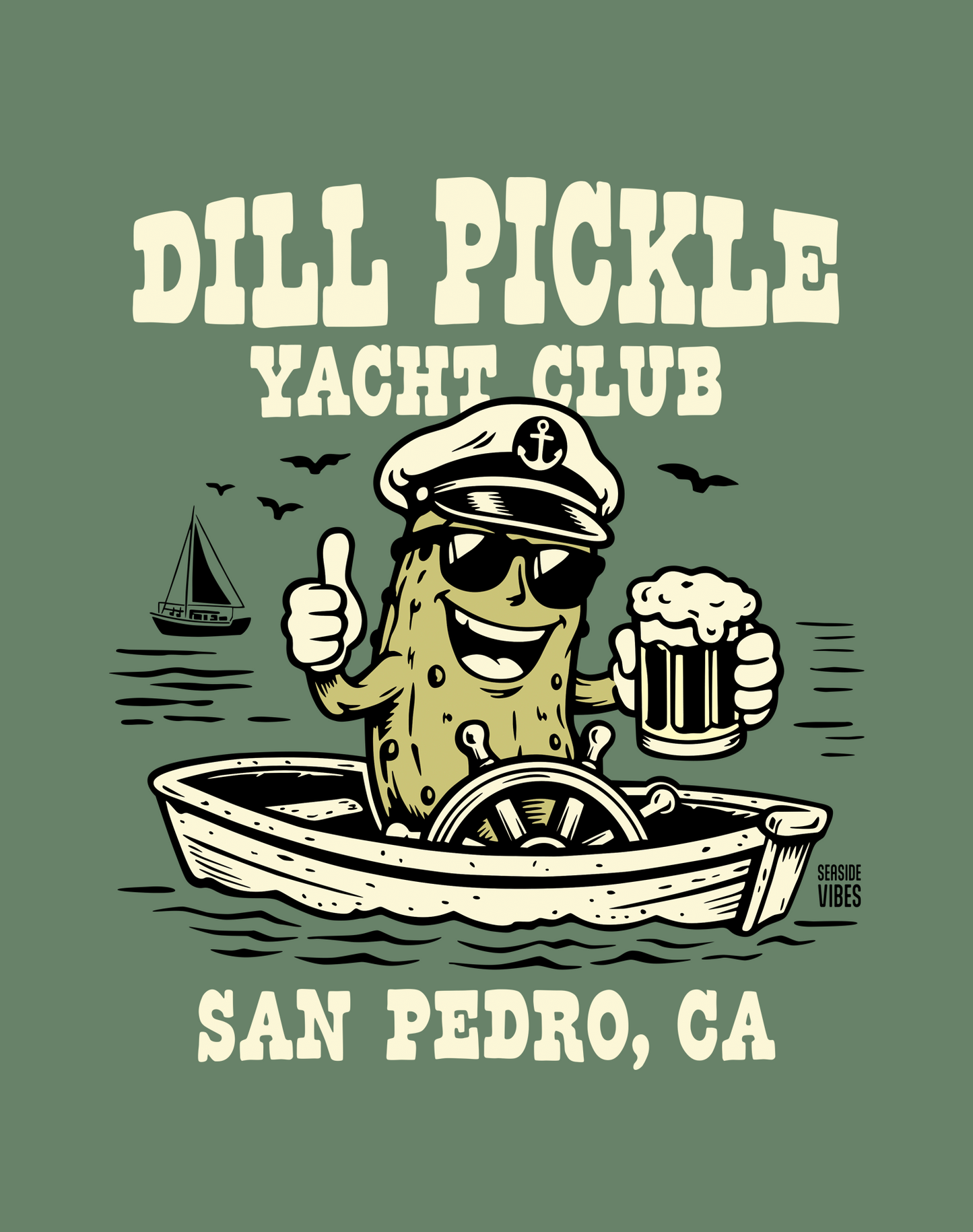 San Pedro Dill Pickle Yacht Club Tee - Premium 100% Cotton | Light Green