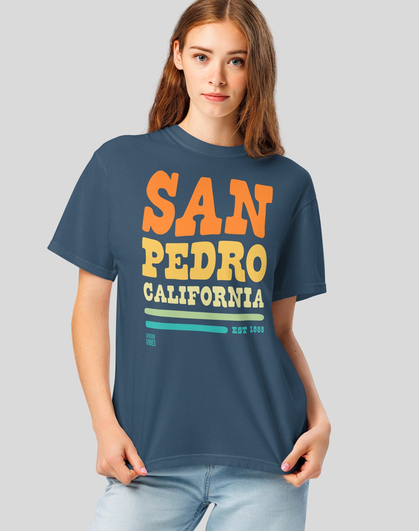 Unisex: San Pedro Vibes Tee - 100% Cotton | Midnight