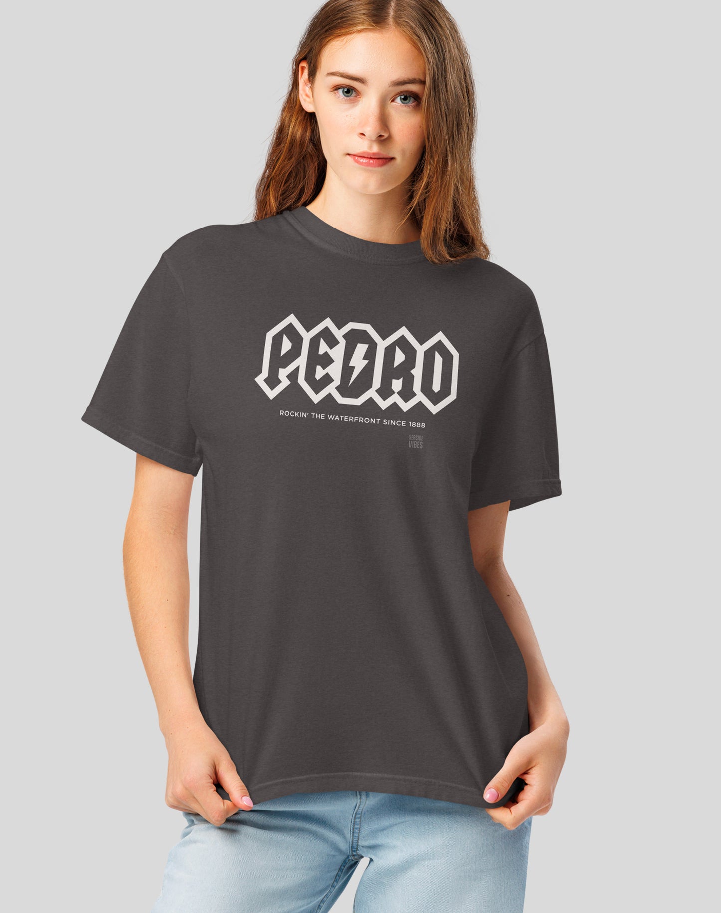 Unisex: San Pedro Rocks Tee - 100% Cotton | Graphite